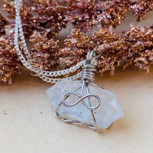 925 Sterling Wrapped Herkimer Diamond Necklace